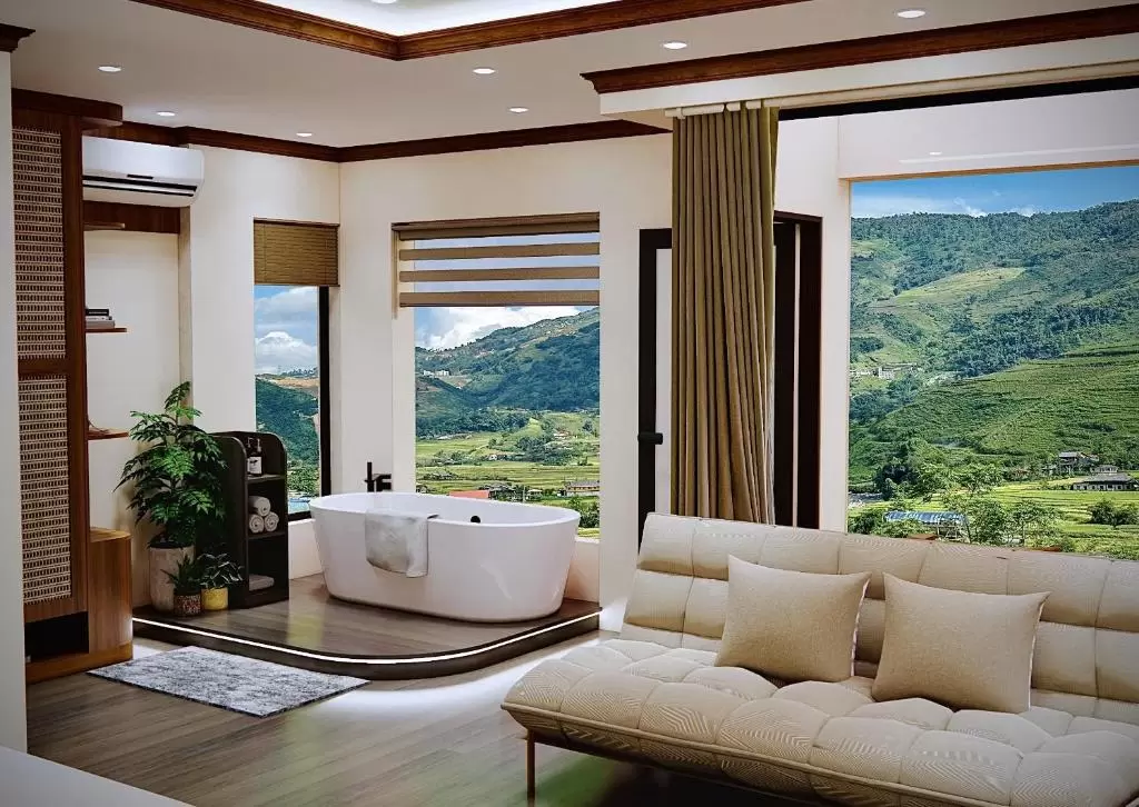 En Hotel Sapa với bồn tắm và hướng nhìn ra núi