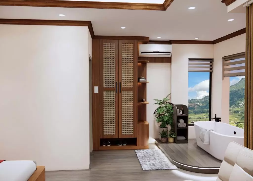 Phòng có bồn tắm riêng trong phòng En Hotel Sapa