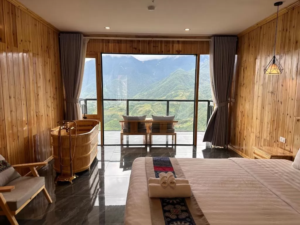 Phòng được trang bị bồn tắm Sapa Lá Đỏ 2 Homestay & Coffee