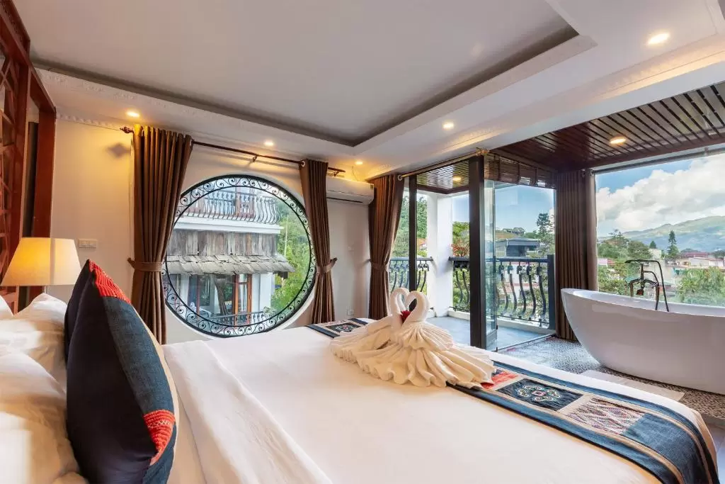 Phòng nghỉ có bồn tắm Green Villa Sapa